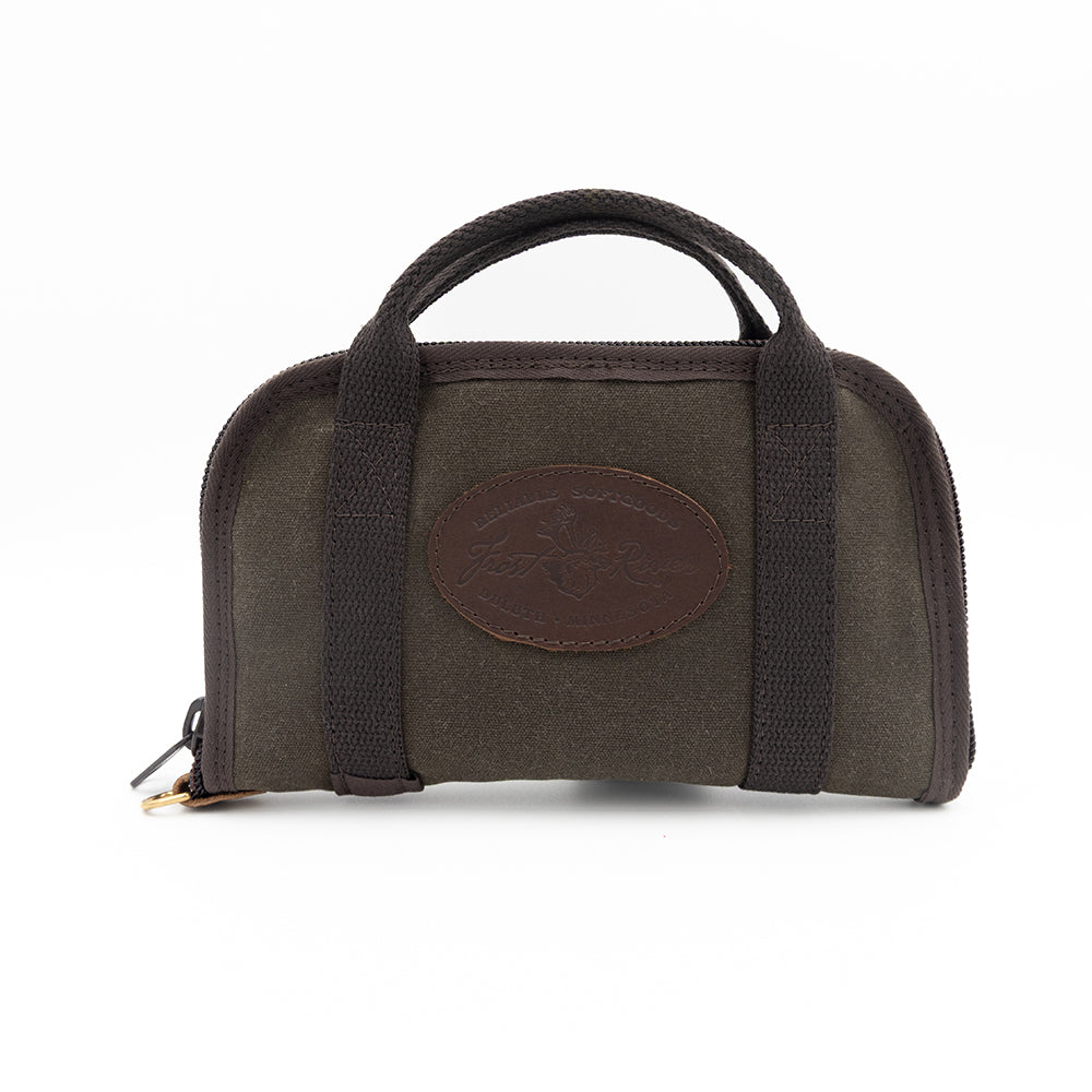 small waxed canvas pistol rug case