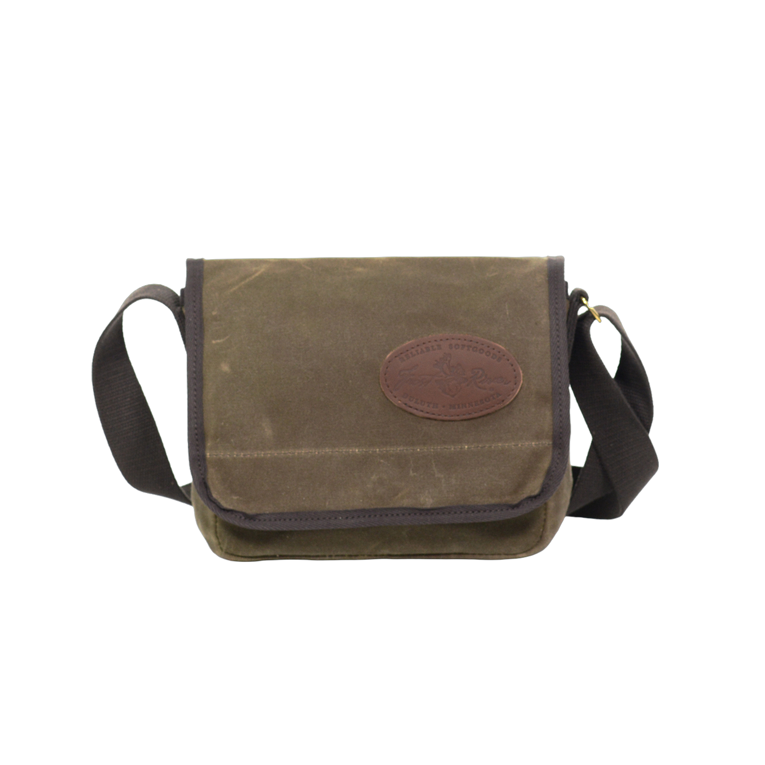 This small to medium sized satchel is handcrafted out of high quality waxed canvas, strong webbed cotton,  solid brass, and premium leather. 