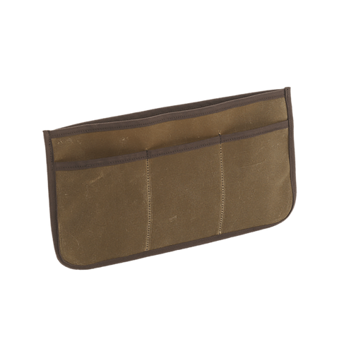 Our Insert Organizer has one large sleeve pocket with three other smaller slip sleeve pockets. Crafted out our high quality waxed canvas, premium leather, and durable webbed cotton. Materials sourced within the USA, crafted in Duluth MN, and made by Frost River Trading Co.