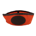 Orange foldable dog dish.