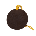 Brown Leather Ornament with snowflake imprint. 