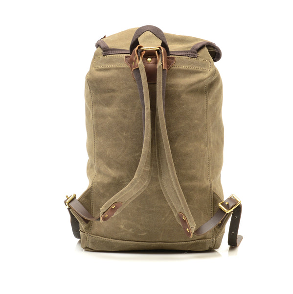 A rear view to see the strong padded shoulder straps that are attached with a solid brass ring and premium leather.