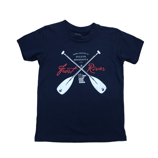 Kid's Navy Crossed Paddles T-Shirt - Youth