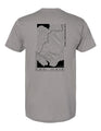 Back of BWCA T-Shirt, Kekekabic Trail Map, Shirt Color Tri-Asphalt