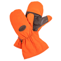 Durable and warm mittens made with our field tan and hunter orange waxed canvas.