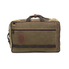 Horizontally, there is two cotton webbed handles that can be clasped together with a high quality brass snap.  