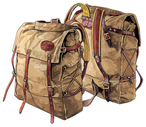 A very traditional canoe pack with strong reinforcements in just the right spots.