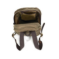 Inside view of the large main compartment and a hanging zippered pocket handcrafted in Duluth, MN.