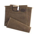 The wooden handles give the durable waxed canvas the structure it needs to carry wood easily with one hand.