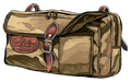 This handcrafted canoe bag was build with durable waxed canvas, premium leather, and solid brass.