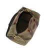Durable waxed canvas luggage bag with zippered opening.