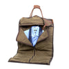 The main compartment of the garment bag has a solid brass hanger hood on the inside to hang several garments securely and free from wrinkles.
