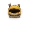 Top open view of small backpack with snap and rolldown closure  spacious Frost River.