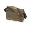 Solid brass buckles and premium leather straps keep your load secure. With a slip sleeve on the front exterior side providing extra storage. 