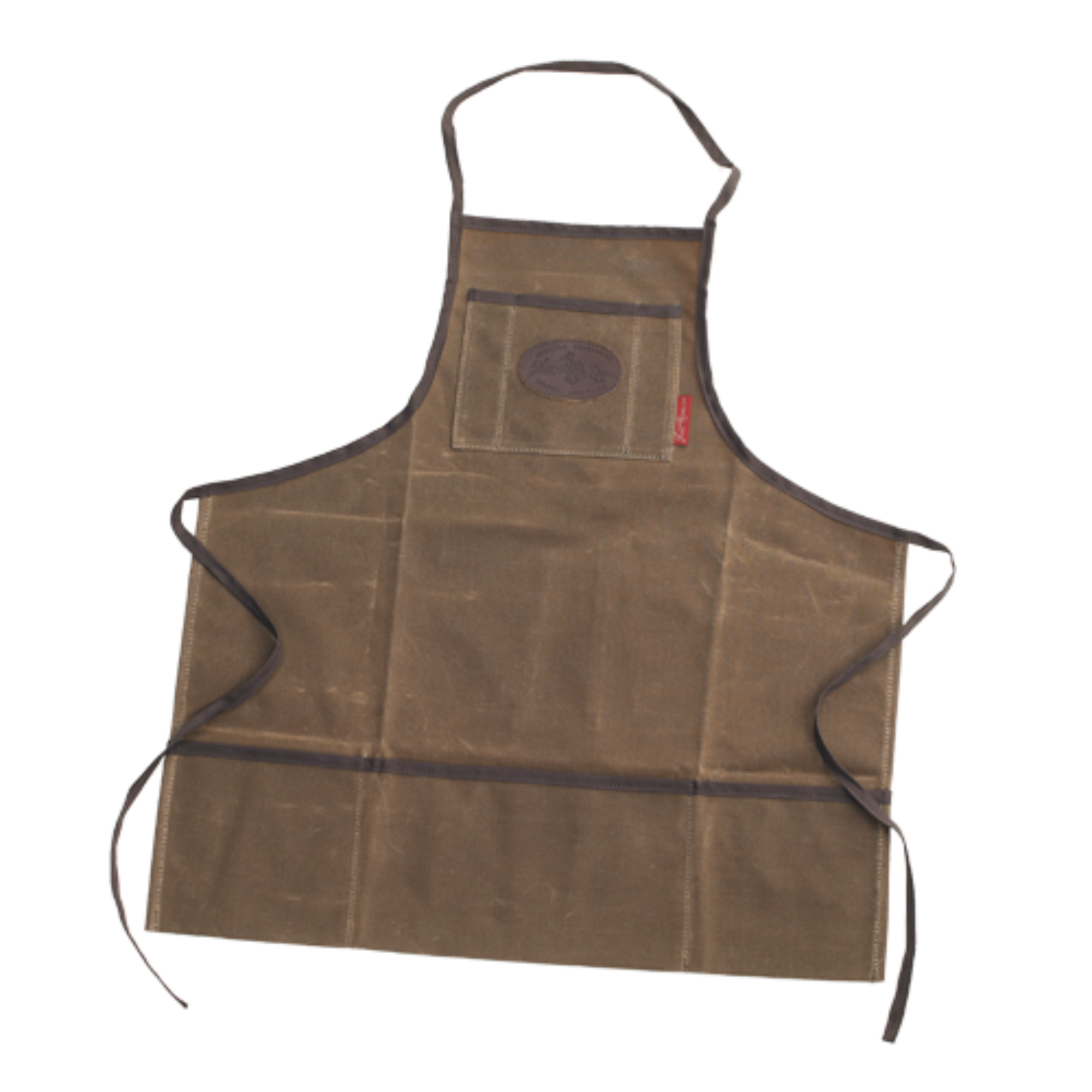 Heavy duty shop apron made with durable waxed canvas and premium cotton binding.