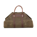 This heavy duty firewood sling is made from premium leather, durable waxed canvas and solid brass rivets.