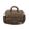 Handcrafted brief bag with heavy duty webbed cotton carrying straps with a leather handle for extra comfort.