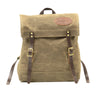 The Book Bag a small but tough box style bag. Made out of our forest green waxed canvas. With two premium leather straps that can be tightened with our high quality brass buckles.