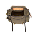 On the inside of this deep pack, there is a additional zippered pocket, made out our high quality waxed canvas, hanging from the top.