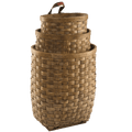 Handmande Ashawagh baskets with a walnut stain.  Made in the USA.